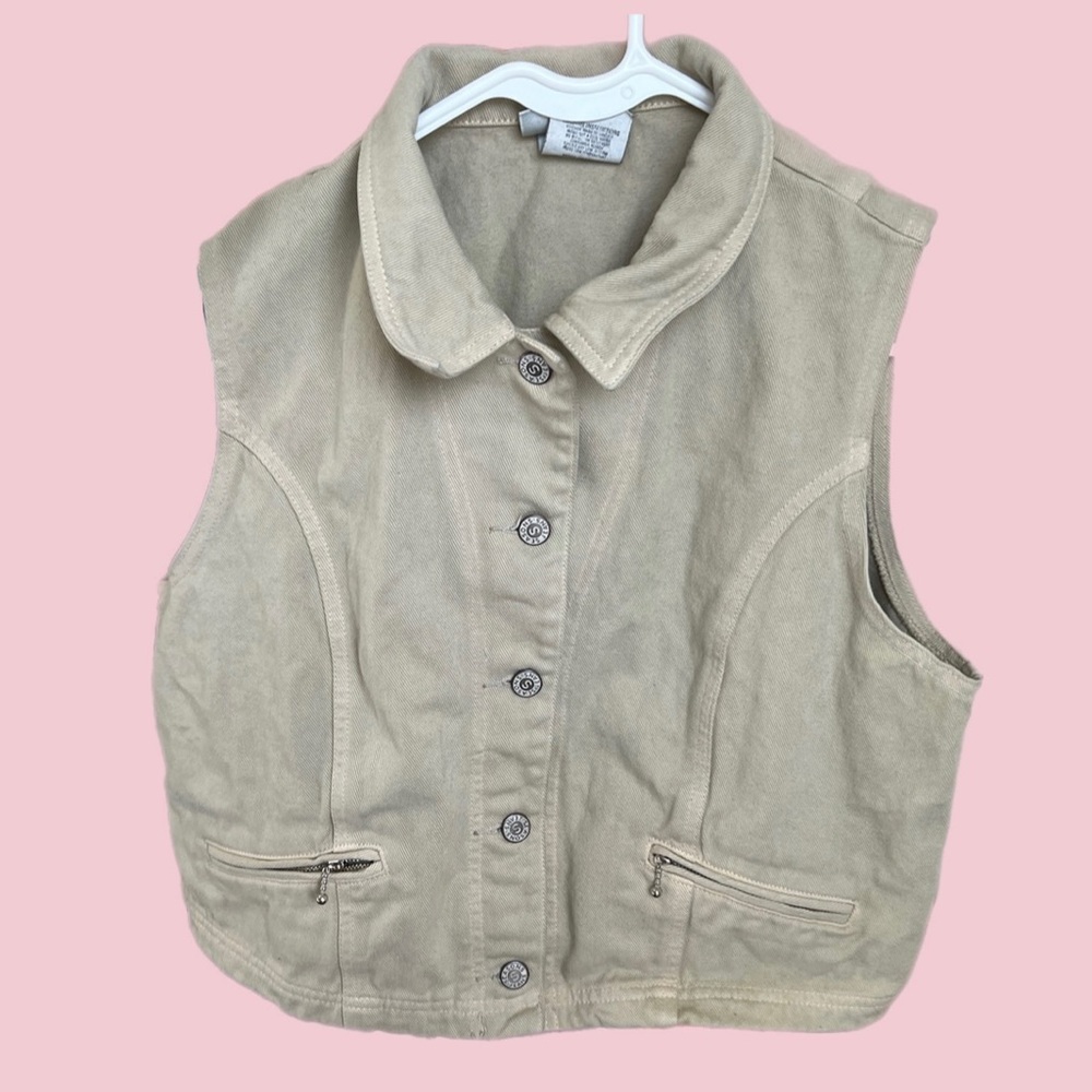 button up collar vest by seasons collection